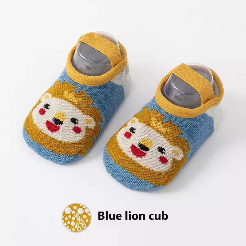 Chaussettes de coton antidérapantes imprimées mignons pour nourrissons et jeunes enfants