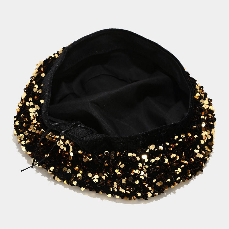 Lady's Black Sequin Design avec des détails exquis
