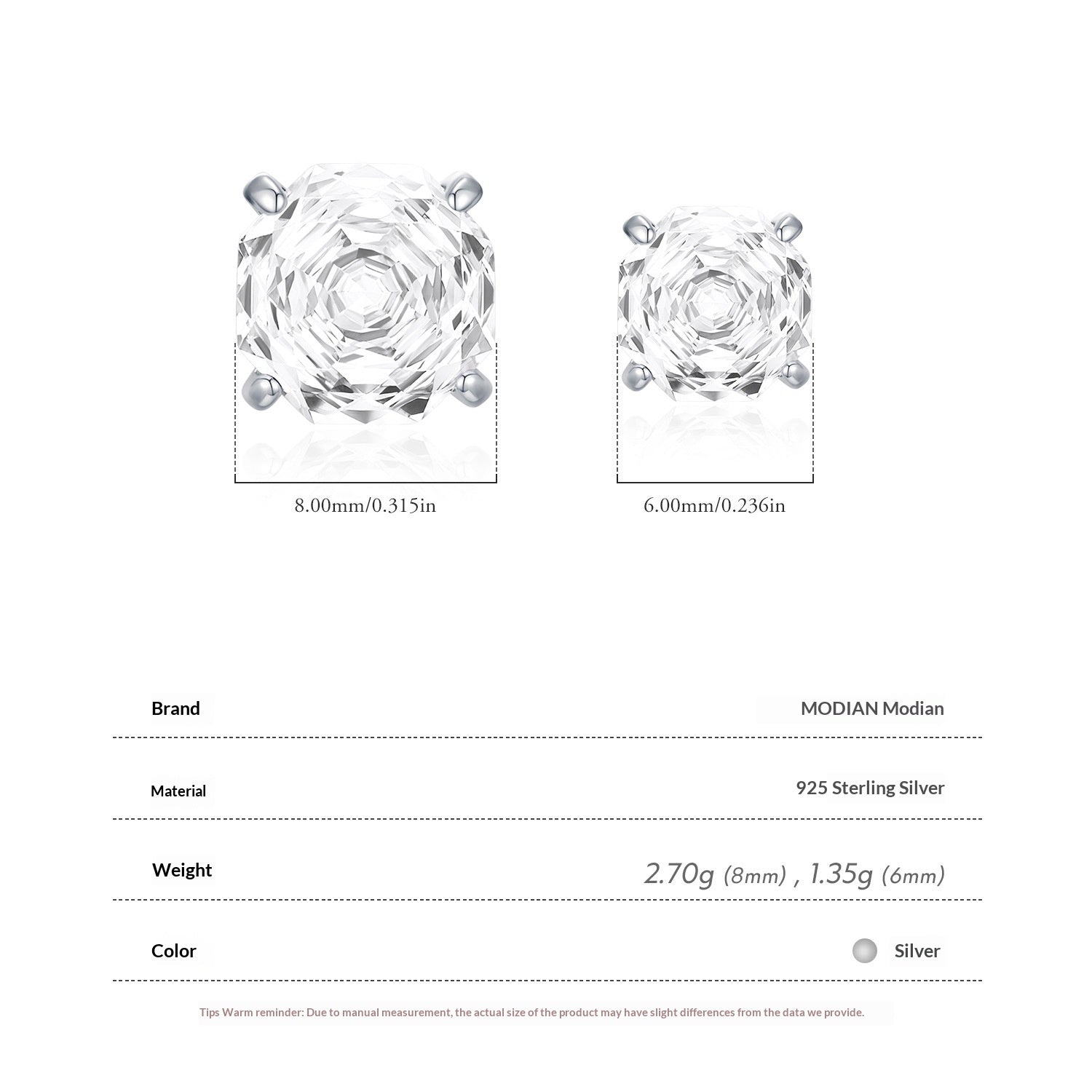Boucles d'oreilles en diamant brillant taille rose Unisex Accessoire