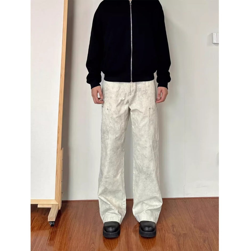 Pantalons de fret à l'impression de marbre pour hommes