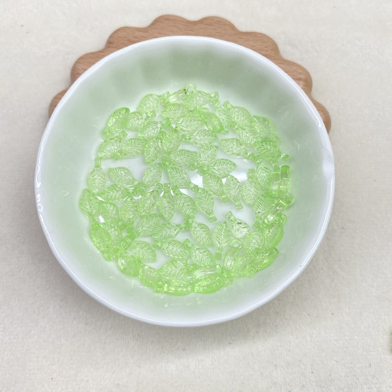 Tiny Translucent Acrylic Leaf Charms
