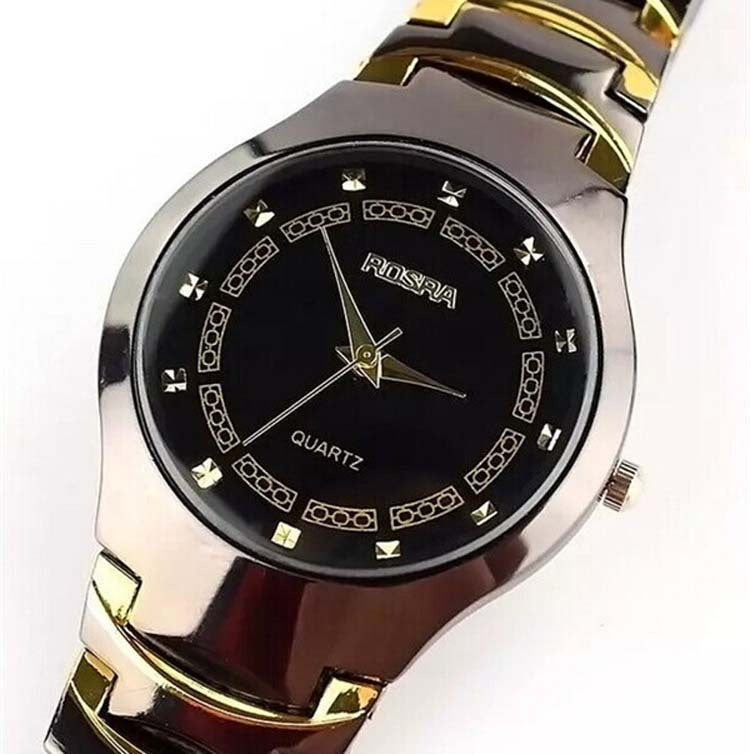 Cadeau visage de montre unisexe en acier inoxydable