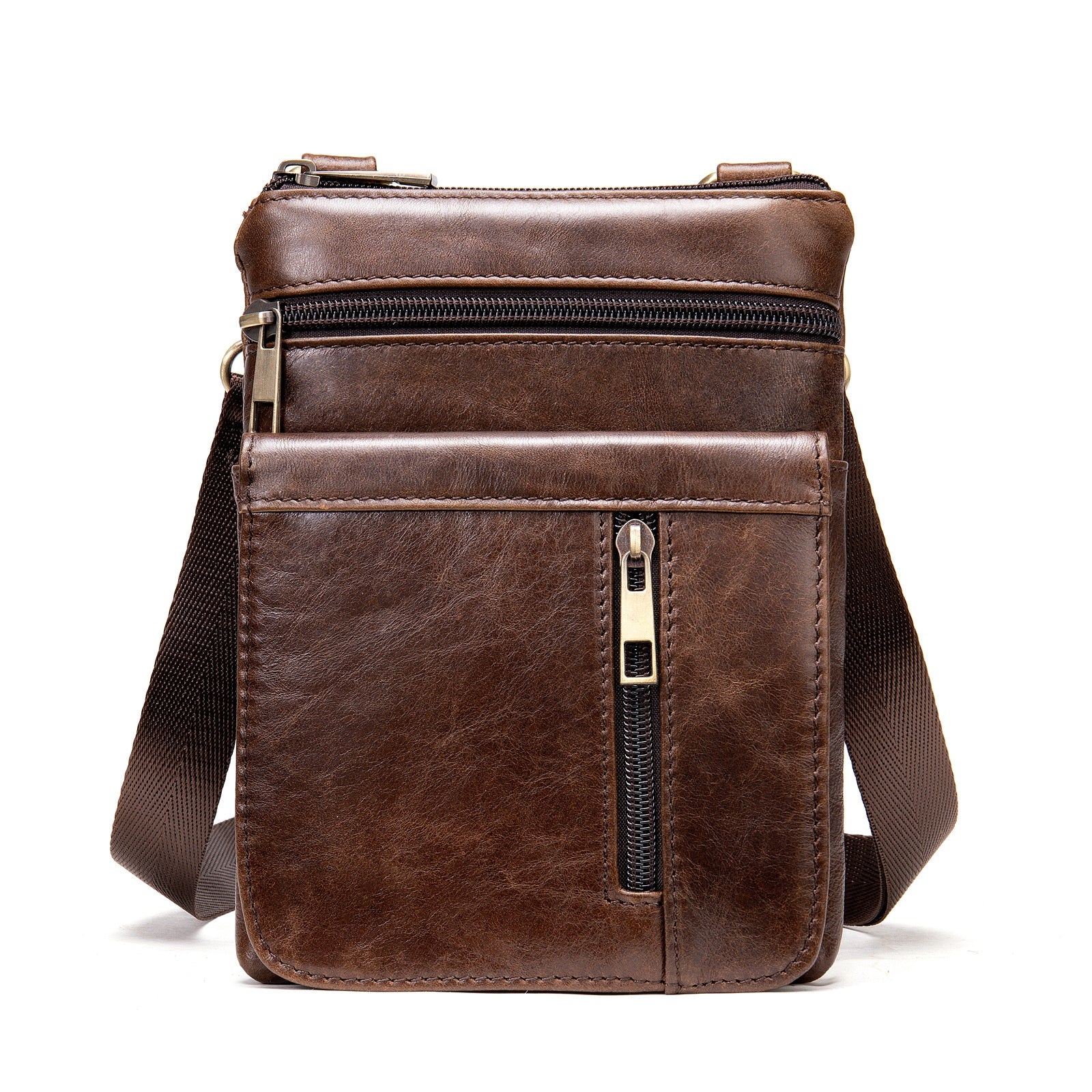 Sac d'épaule pour hommes Sac en cuir véritable pour hommes Pouch