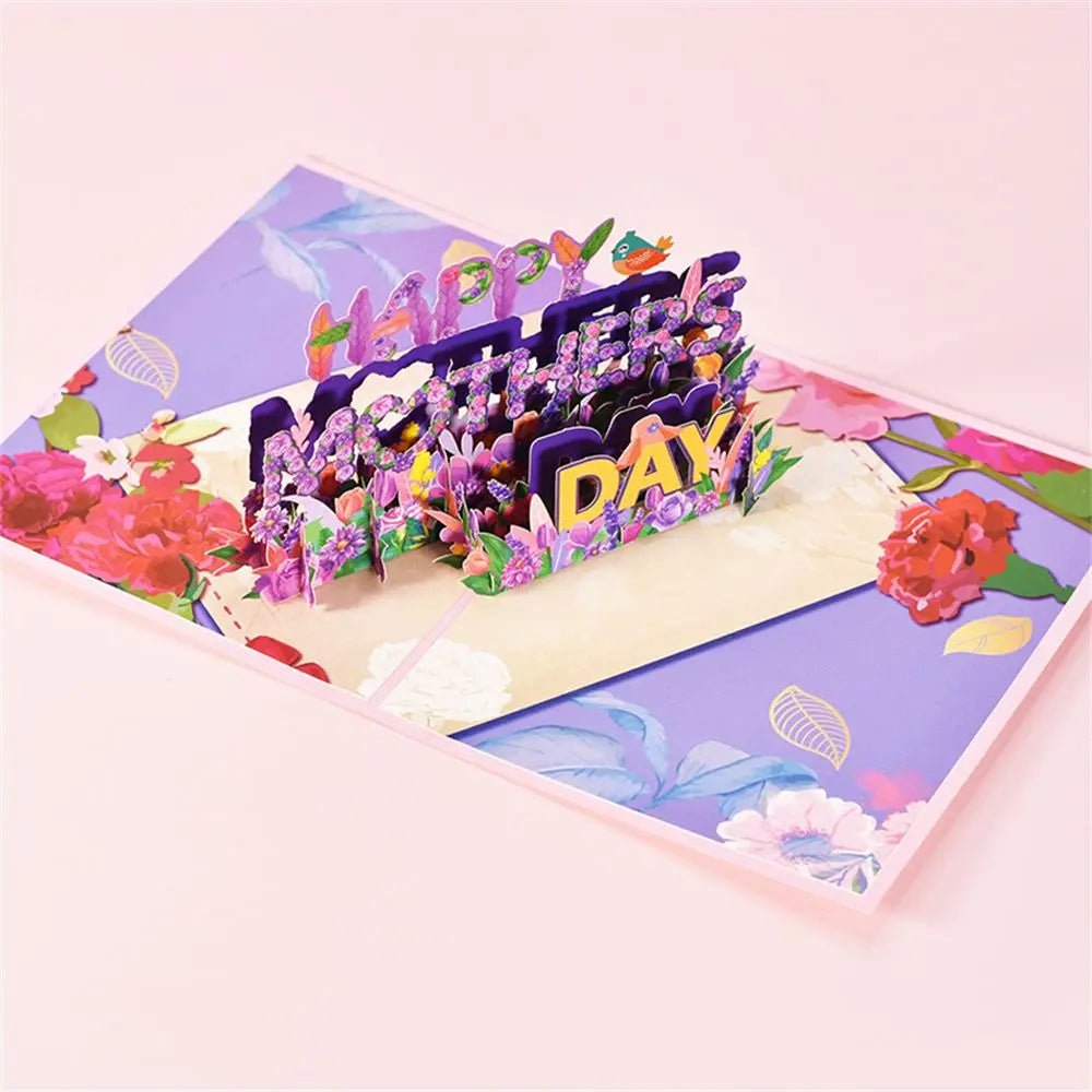 3D PopUp Flower Bouquet Cards Cadeaux Anniversaire PopUp Mom Floral Bouquet Wife Invitation C