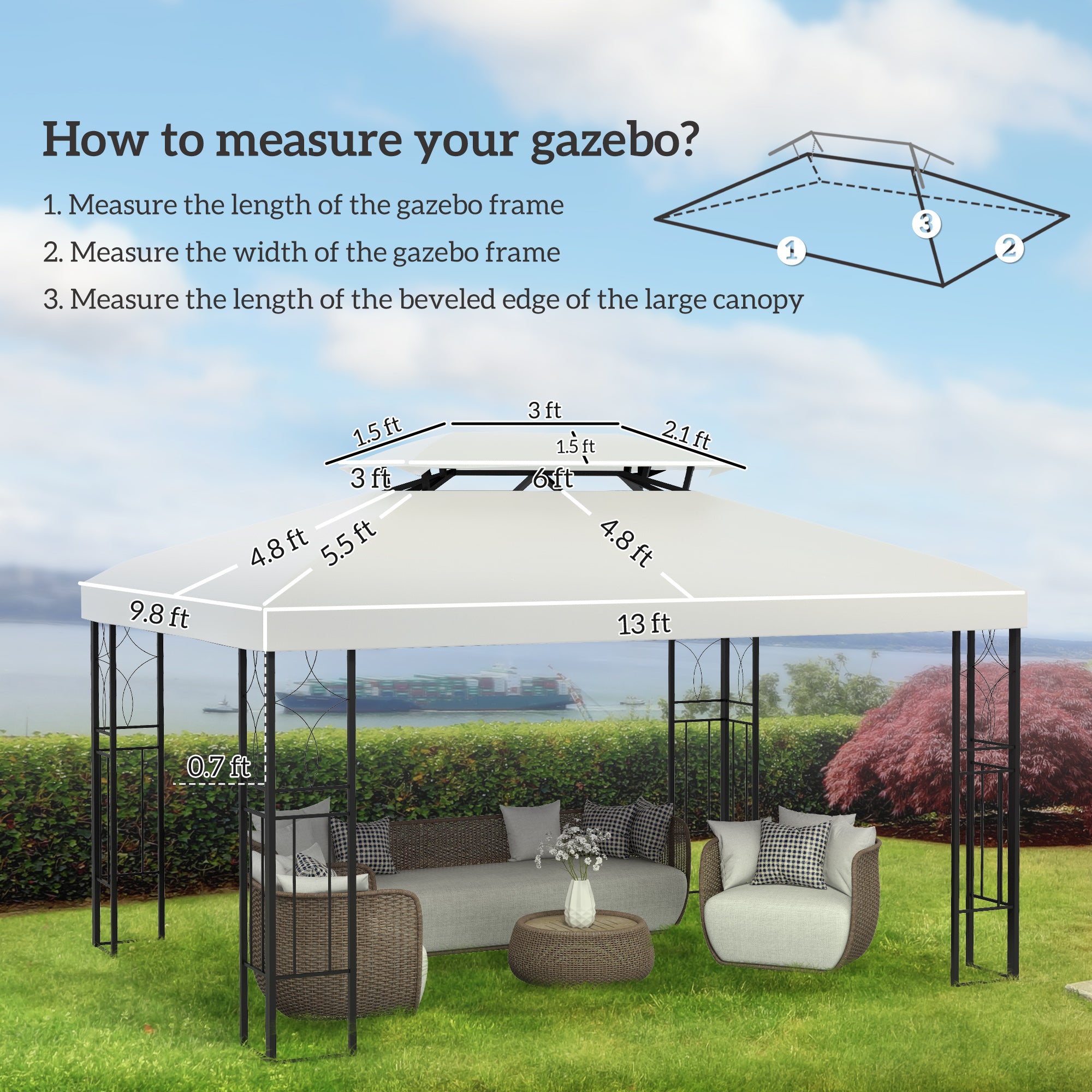 Canopie de remplacement Gazebo pour le modèle 84C-101