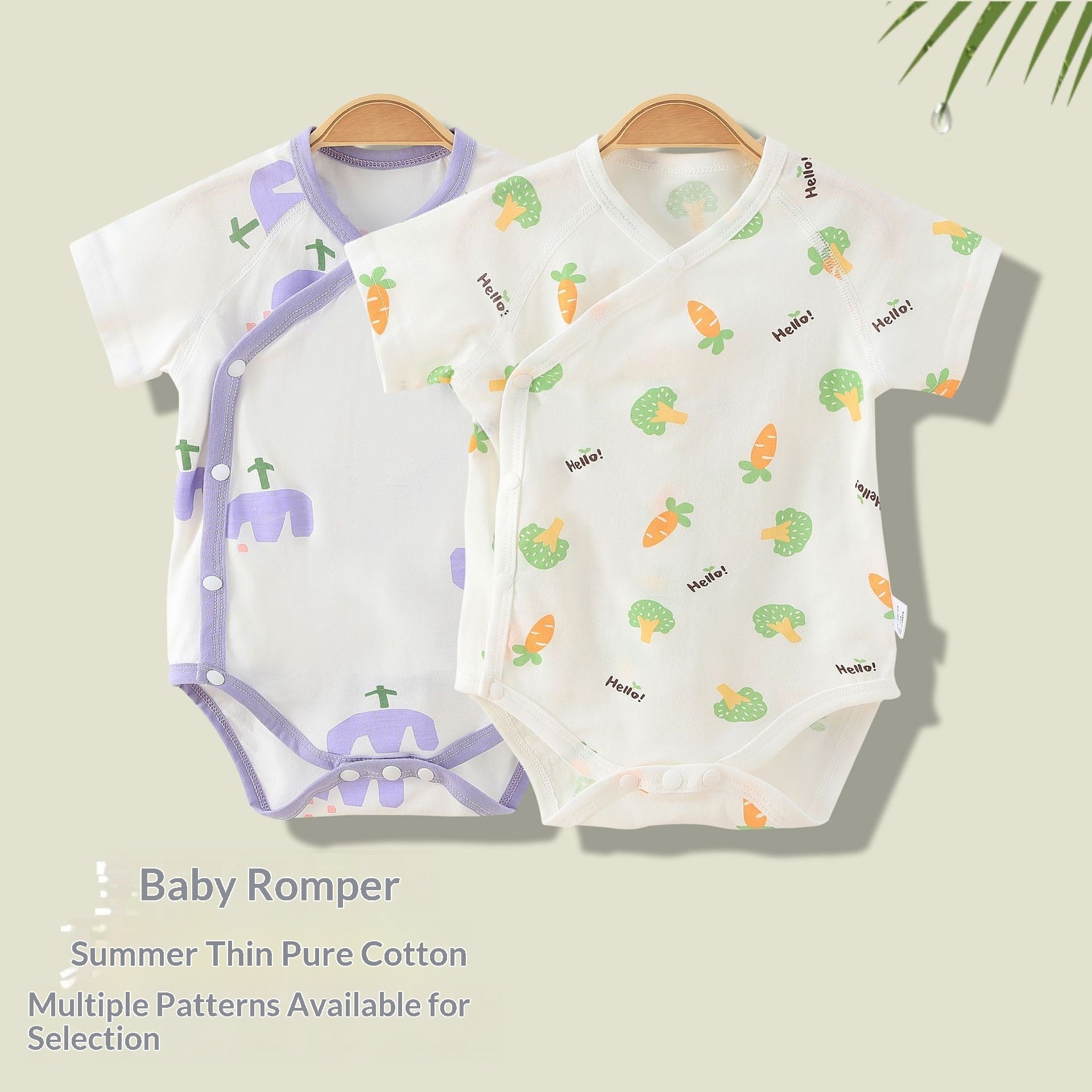 Caricature simple Imprimer Été Bébé Rompers Vêtements filles