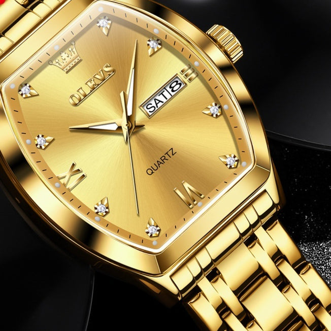 Quartz Barrel Business authentique montre homme