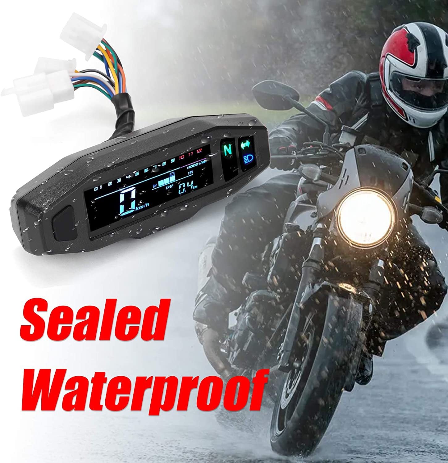 Moto Mini Speedomètre HD Speed Gauge Ajustable LCD