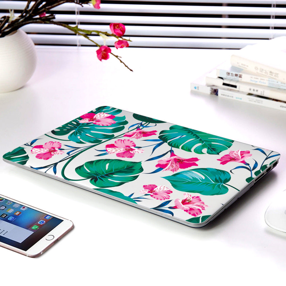 Plastic Laptop Protection Shell Série de fleurs partielles