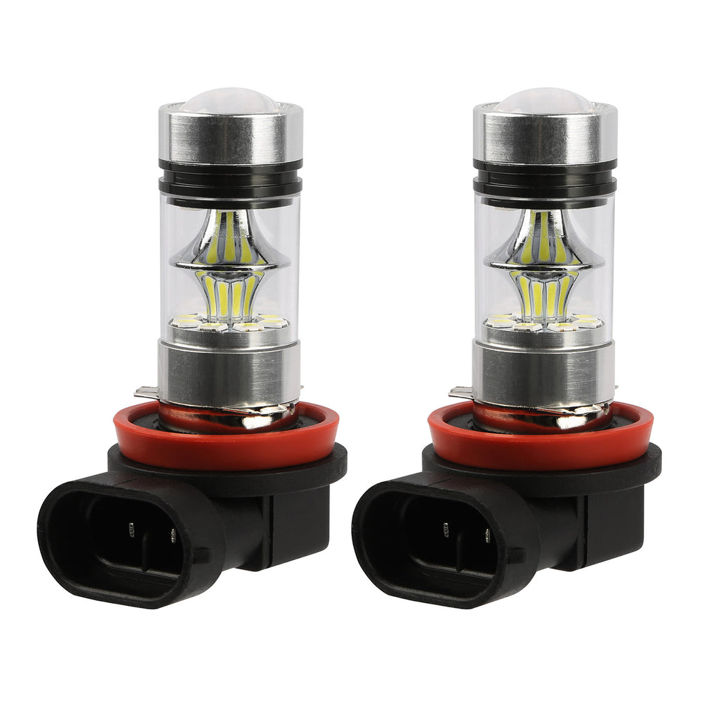 2PCS H8-H9-H11 LED brouillard DRL Ampoule lumineuse IP65 résistant à l'eau 360 degrés Angle de faisceau 6000K Quoi