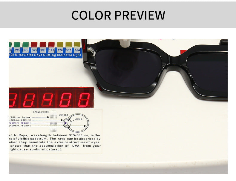Lunettes de soleil européennes et américaines Irrégulier Polygon Trend Street Snap Modern Charm Retro Su