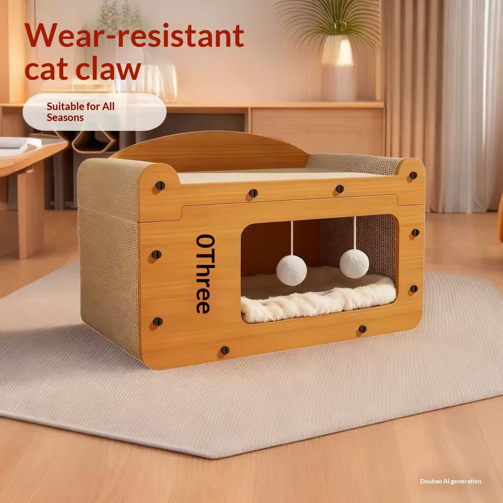 Lit chat pour animaux de compagnie, tableau de scratching pour chats droits, tunnel pour chats, jouet pour chats, self