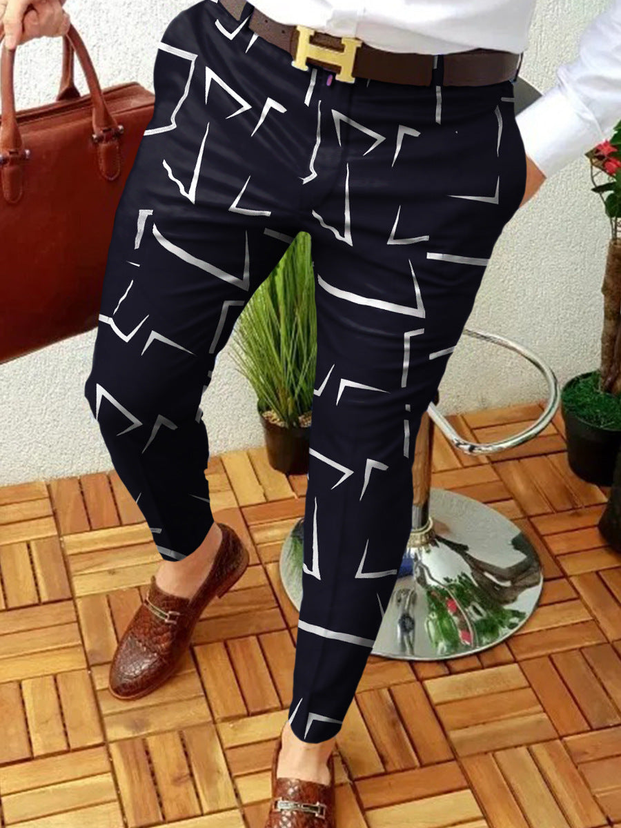 Casual Abstract Contraste Pantalons micro-stretch