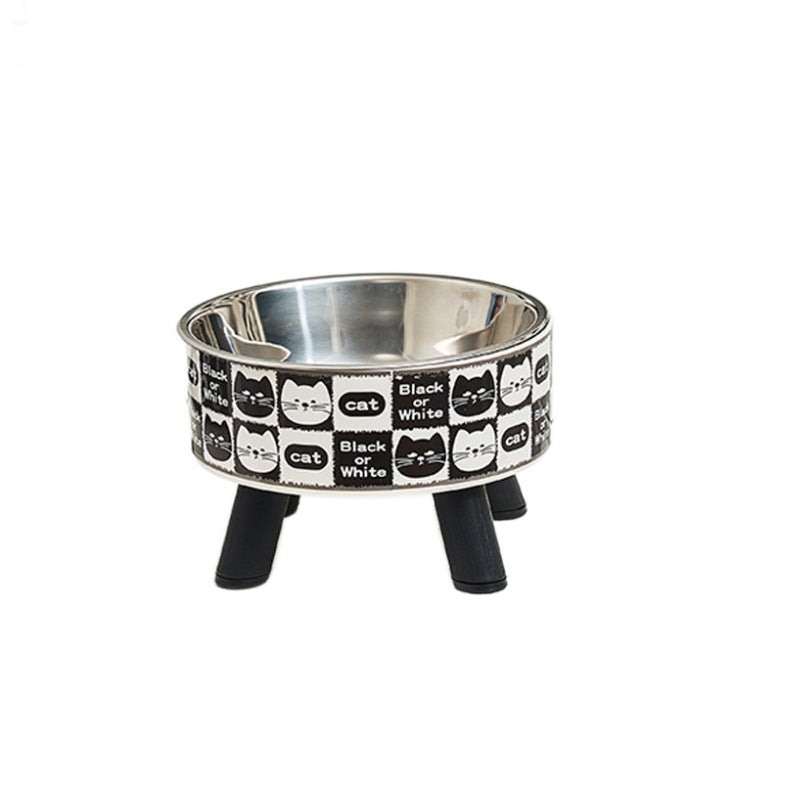 Retro Cat Bol Élevé Acier inoxydable Cat Water Bowl