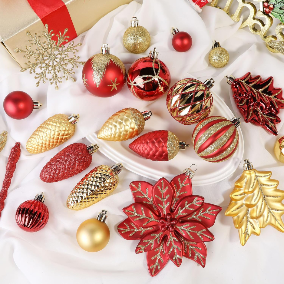 106 PCS Balle de Noël ornements pour décorations d'arbre de Noël