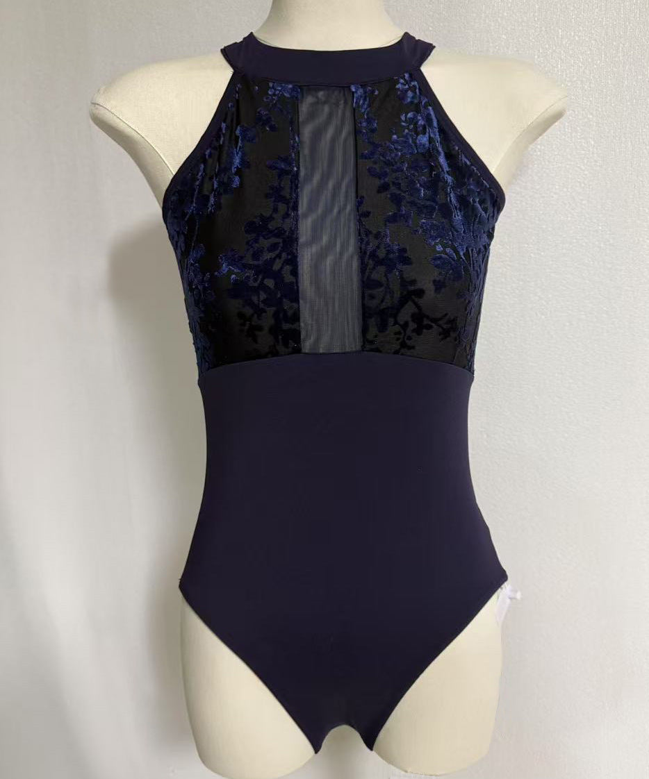 Femmes Ballet Pratique Leotard avec Col Halter
