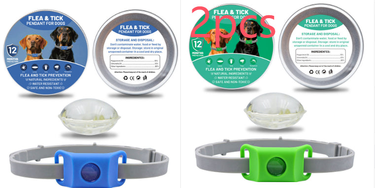 Suit de la capsule de collier de bouton d'insectifuge pour animaux de compagnie