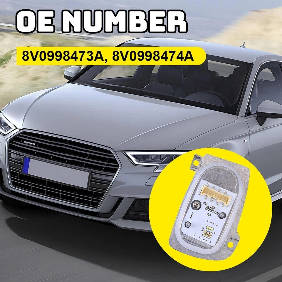 2pcs LED HID XENON HEADLIGHT DRL MODULE POUR UN UDI A3 S3 RS3 8V0998473A
