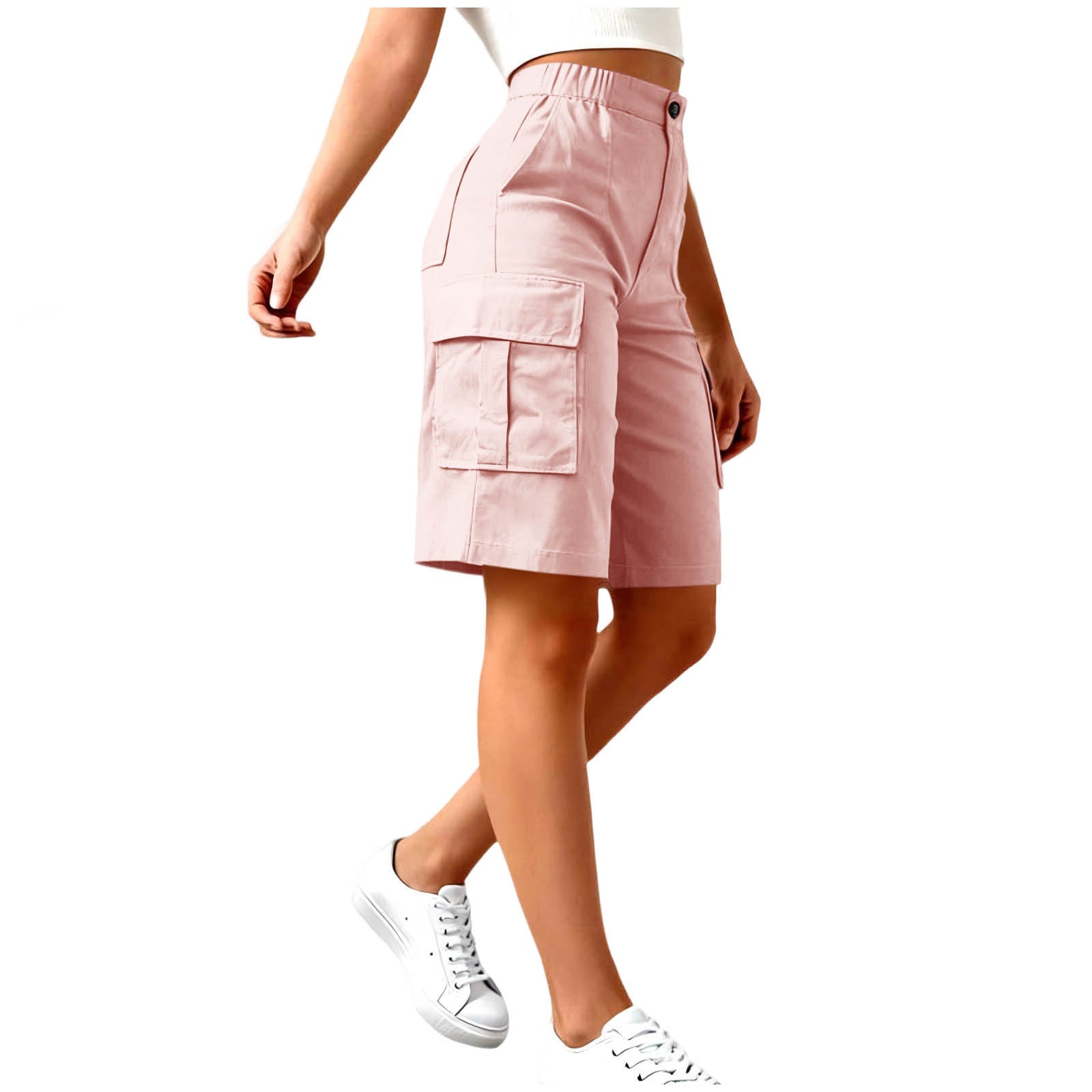 Shorts de fret haute taille pour femmes avec des poches multiples