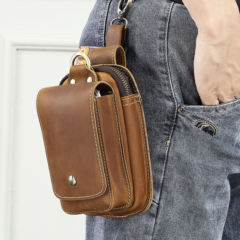 Sac en cuir véritable en cuir pour hommes Cowhide Durable