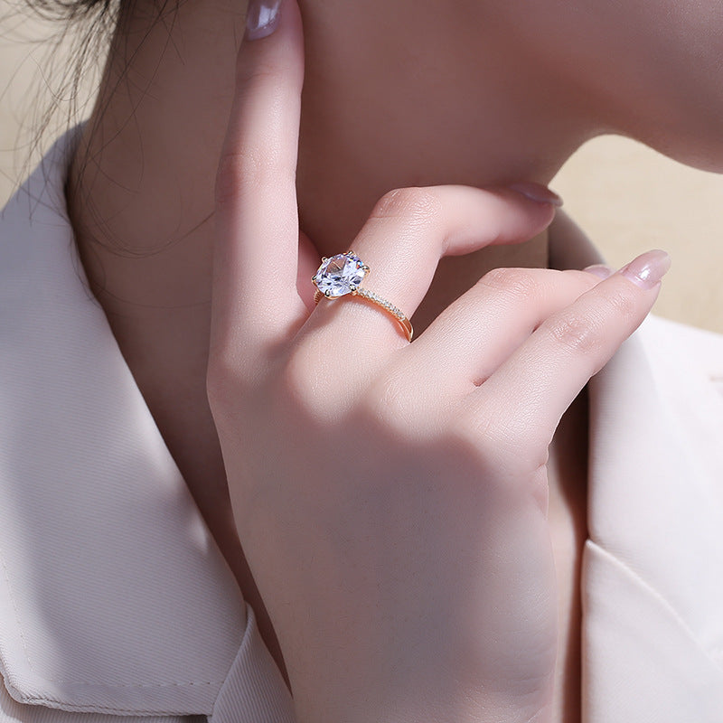 Anneau de diamant géométrique à six brins mode