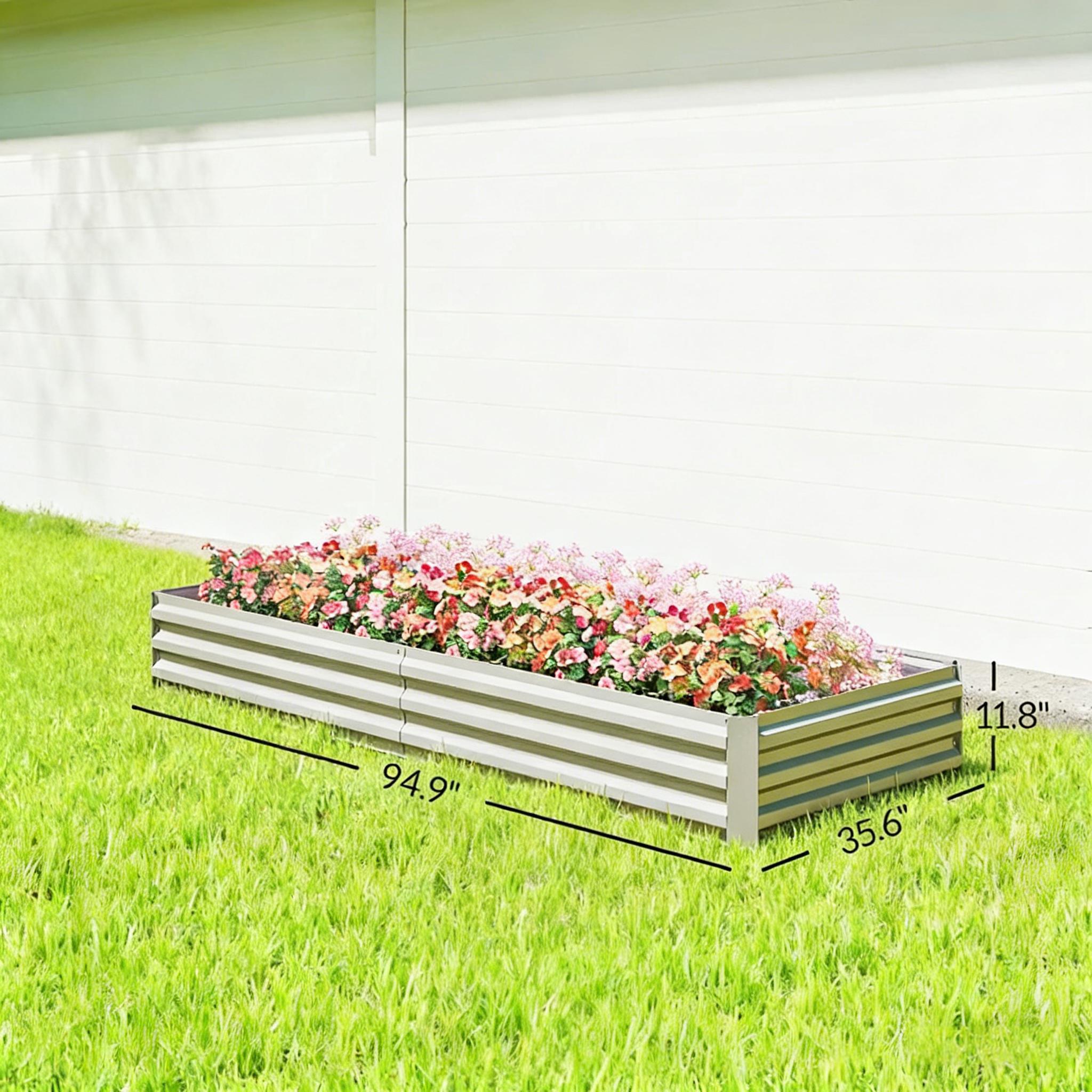Boîte à fleurs, Boîte à plantes, Lit de jardin, Boîte de planteur surélevée en métal