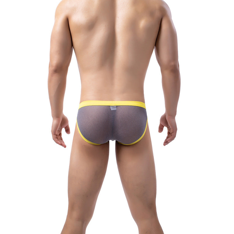 Triangle d'orteil fermé d'or Shorts entièrement transparents pour hommes