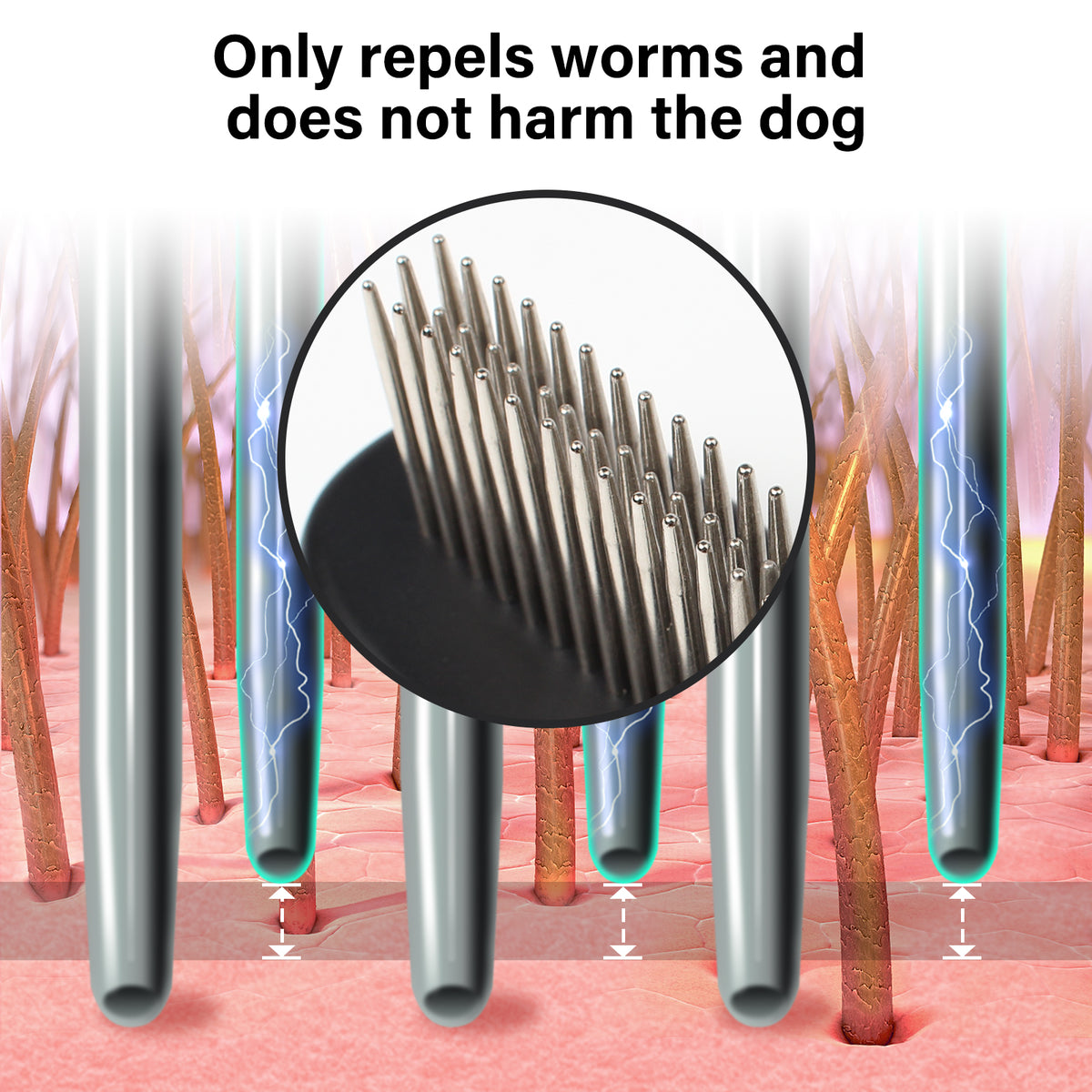 Insect repellent comb for animals - Color can be communicated to the sender