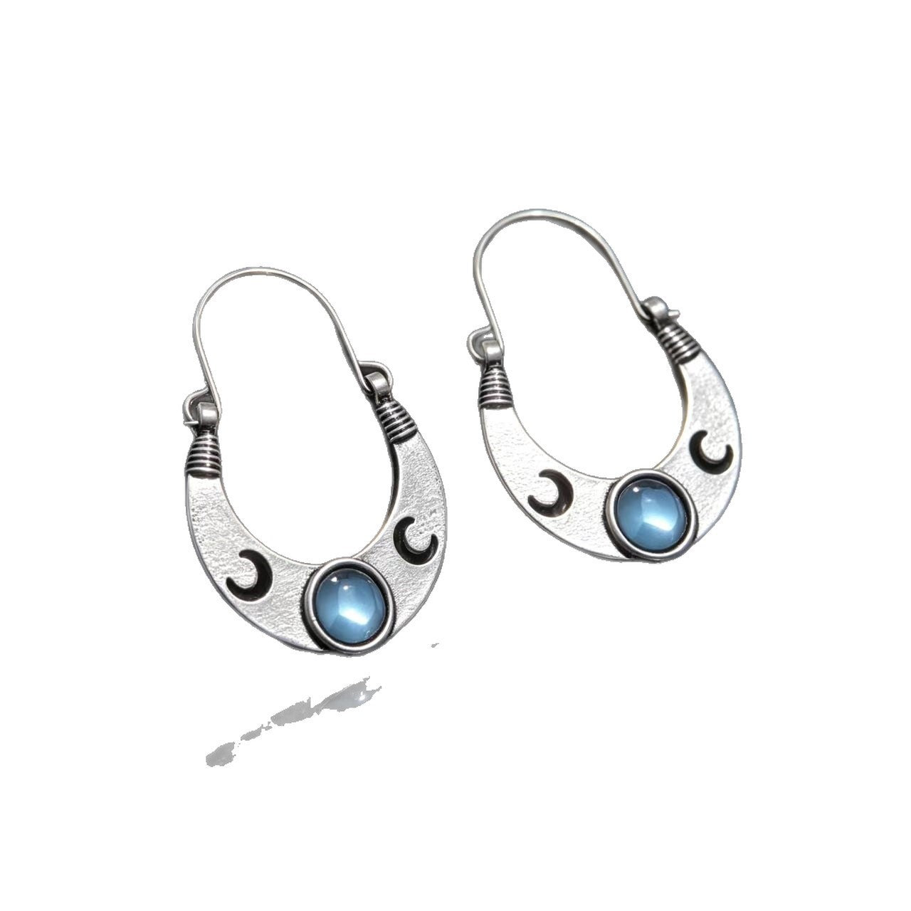 Boucles d'oreilles Vintage Moon Saphir pour femmes