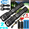 Lampe de poche LED Zoom USB rechargeable lampe de camping lampe de camping super lumineux