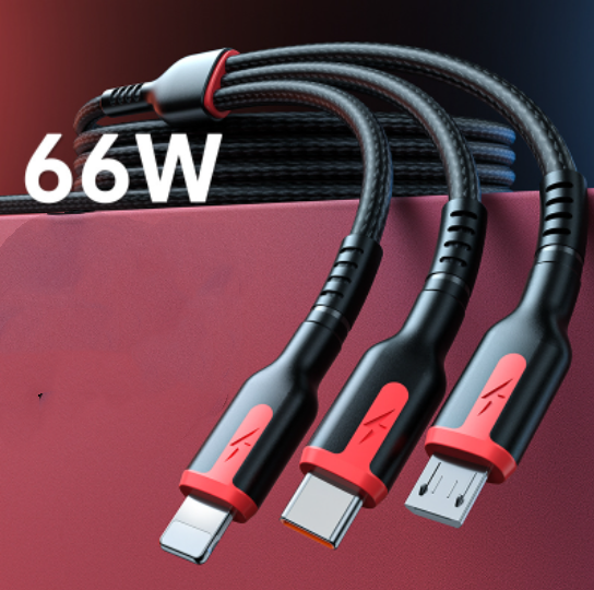 Câble de données à charge rapide One Drag Three 66W Braided USB