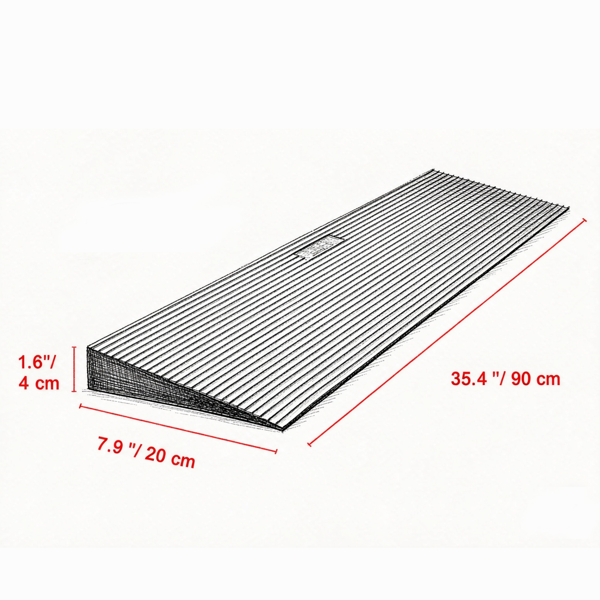 Seuil en caoutchouc large de 35,4 pouces