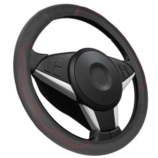 Couverture de volant 14.5in-15in Diamètre Universal Fibre en cuir de volant de voiture Prote