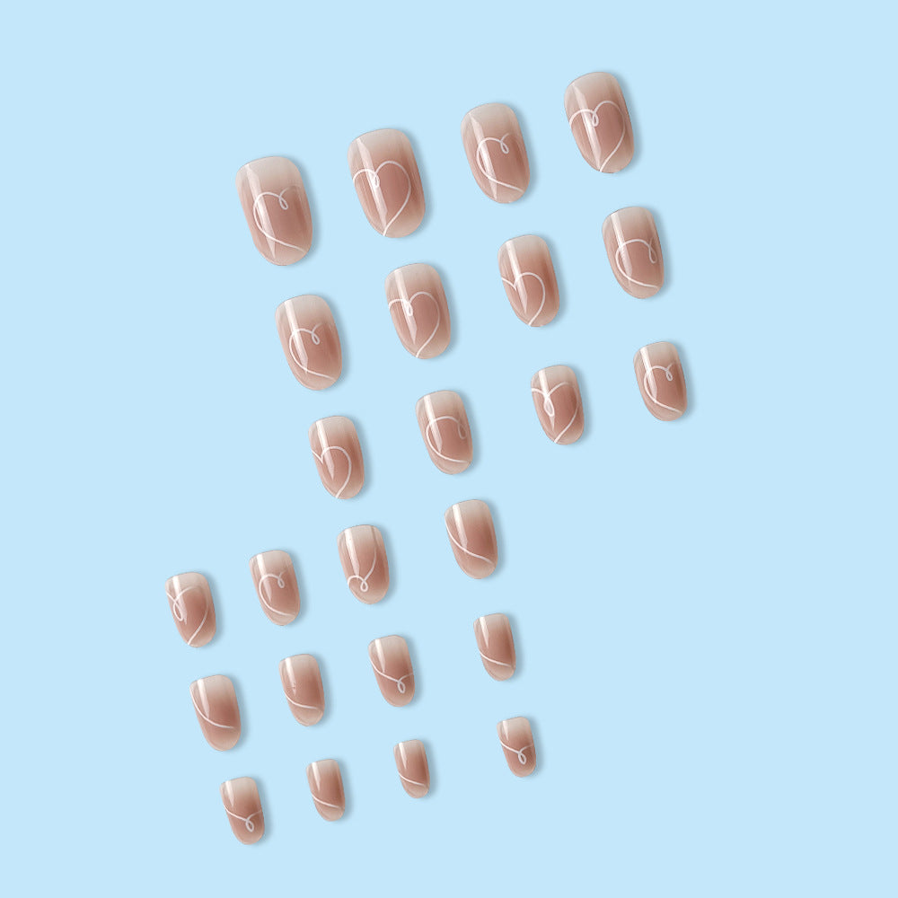 Stickers 24 pièces en forme d'ovule en forme de presse à ongles acryliques en forme de cœur
