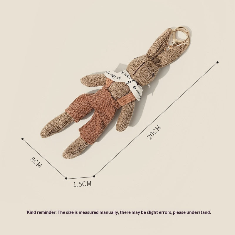 En peluche pendentif Creative Keychain Bow Tie Suspenders Rabbit