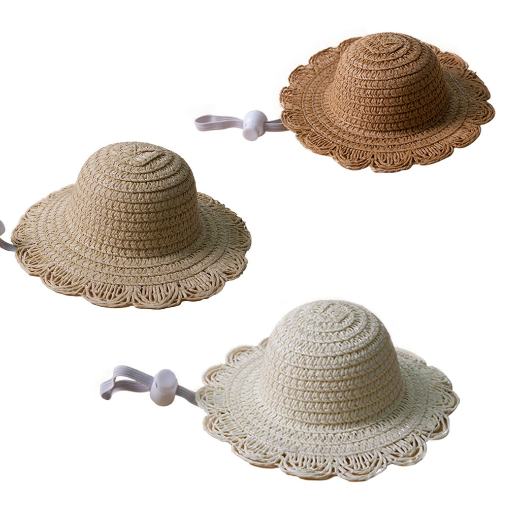 Pet Sunshade Cat Sun Protection Mini Chapeau de paille