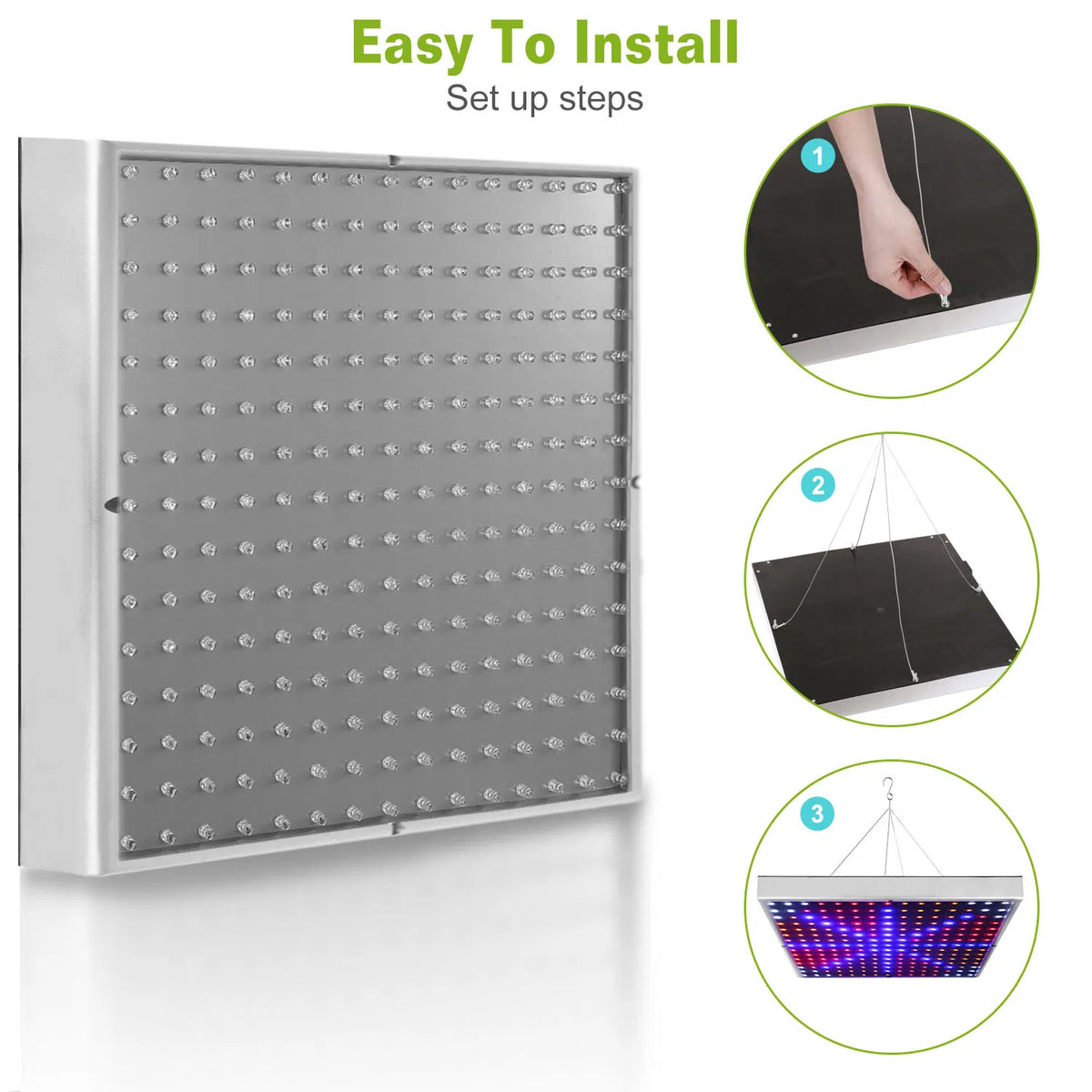 LED Grow lumière pleine spectre suspension 225 LEDs Plant Grow lampe intérieur Grow lumière pour Greenh