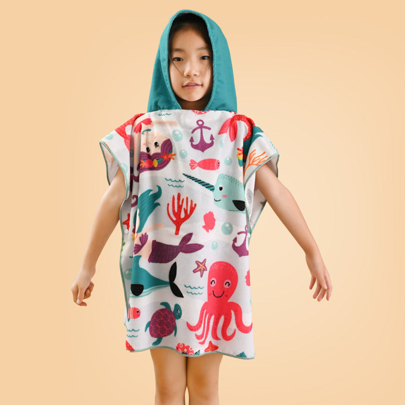 Serviette de plage absorbante pour enfants Dinosaur Bathrobe