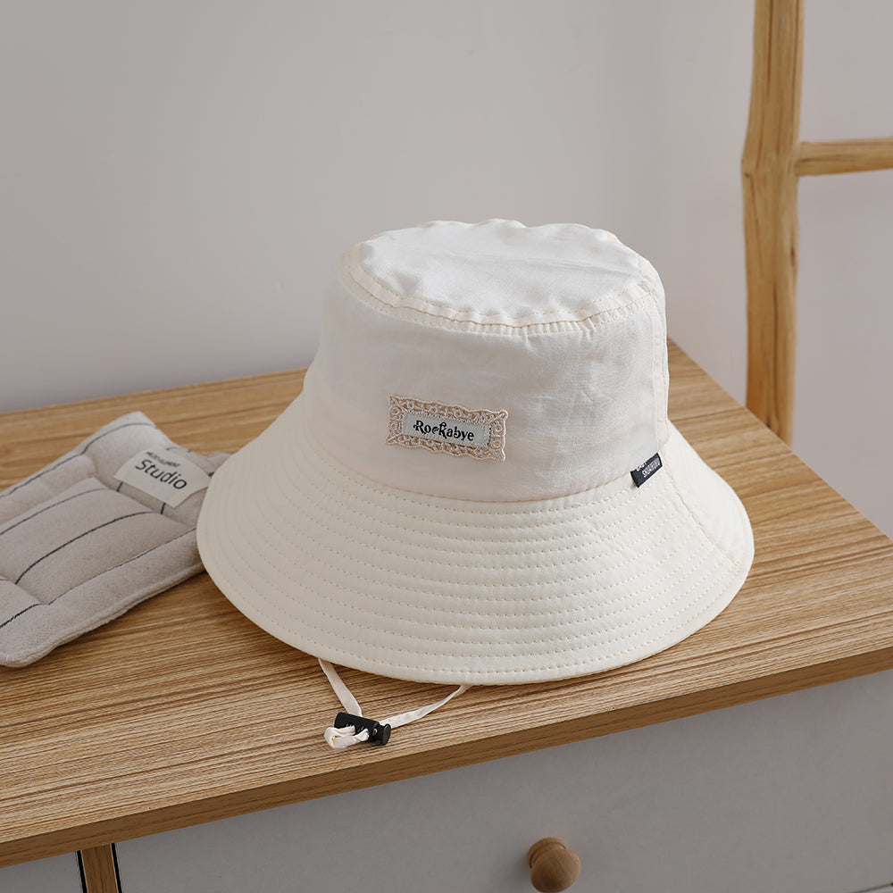 Les filles d'été et les garçons' Ribbon réglable large bordé doux et occasionnel bébé chapeau de soleil F