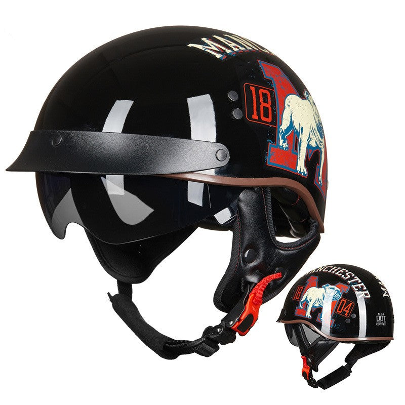 Casque respirant rétro moto