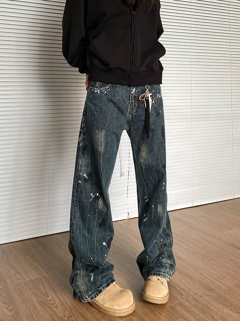 Jeans à jambes droites, style rétro masculin