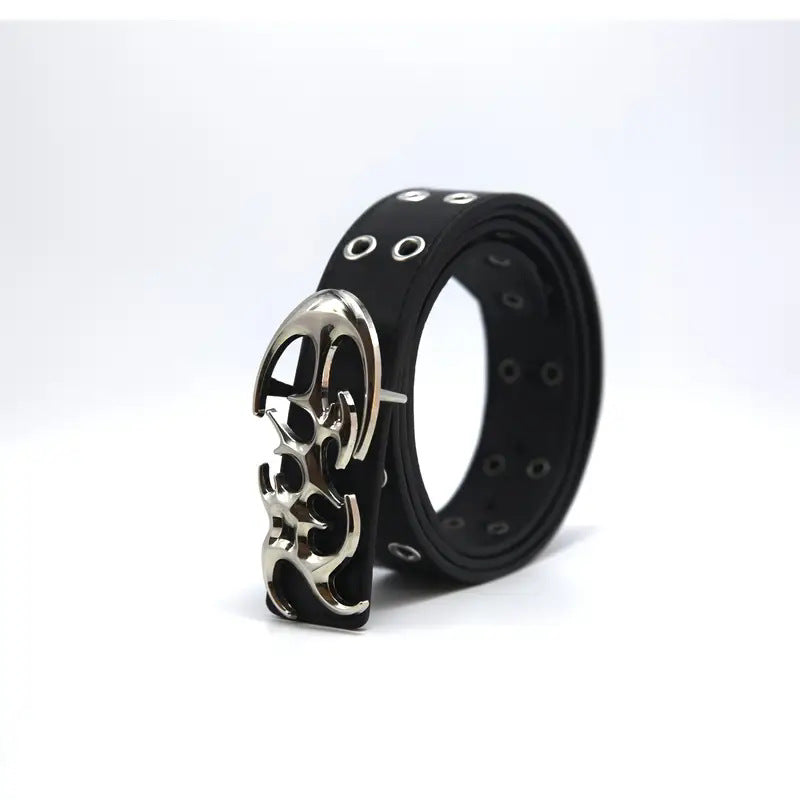Couple homme Mode Coréen Style Hollow Punk Pantalons Ceinture