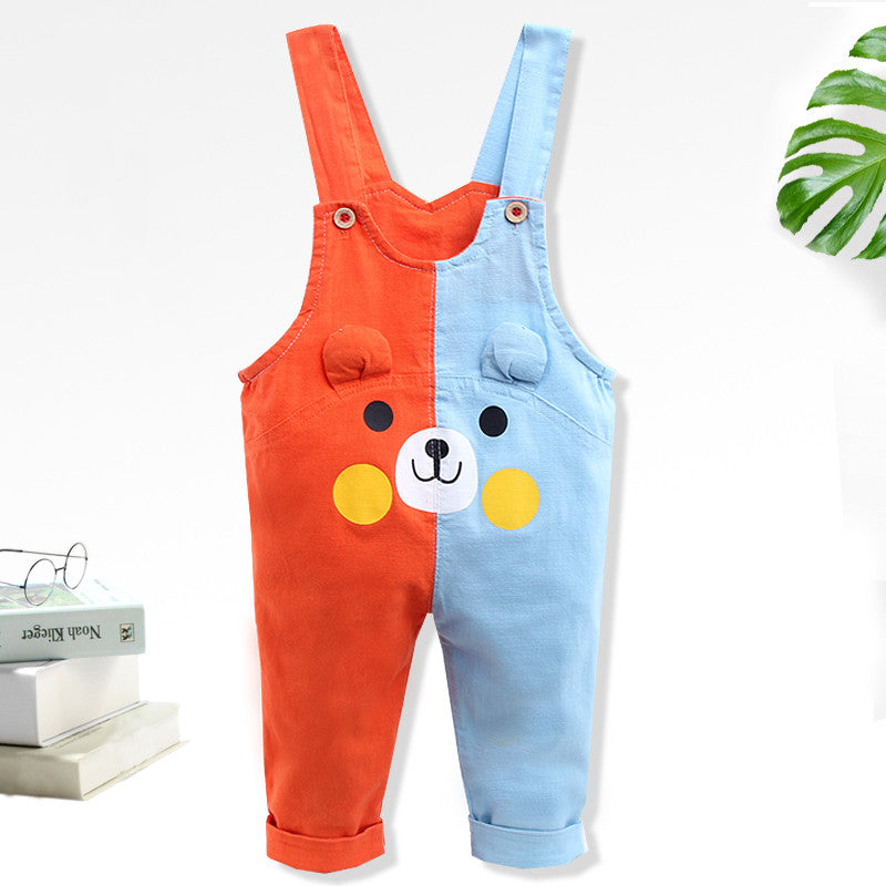Fashion Couleur Matching bébé Mandarin seul dents Pantalons de canard Mince