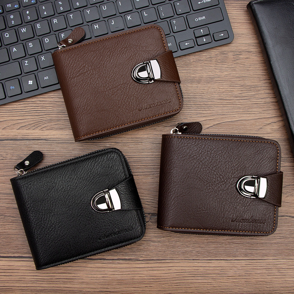 Multifonctionnel Fentes de cartes multiples Zipper Mainheld Coin Purse