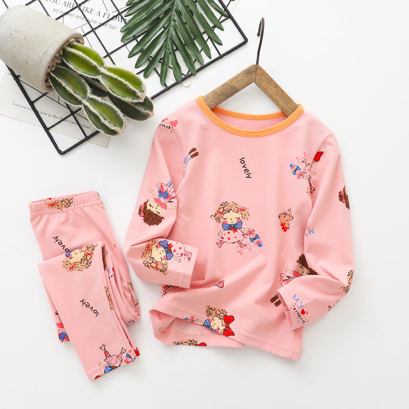 Vêtements d'automne pour enfants et pantalons longs Coton Sous-vêtements pour enfants d'âge moyen S
