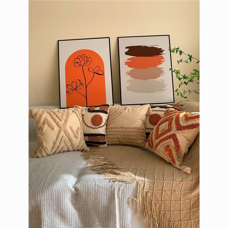 Ins Ximia Guesthouse Moroccan Tufted Coussin Coussin Coussin Coussin Coin de lit et Canapé Dosseret Pads