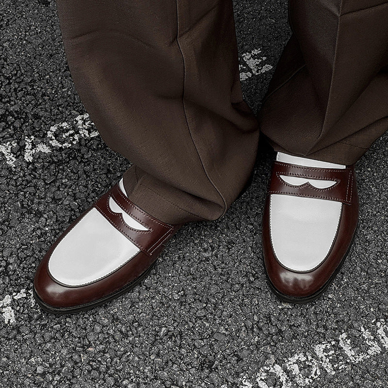 Élégant tout-match Hommes Slip-on Chaussures Casual en cuir