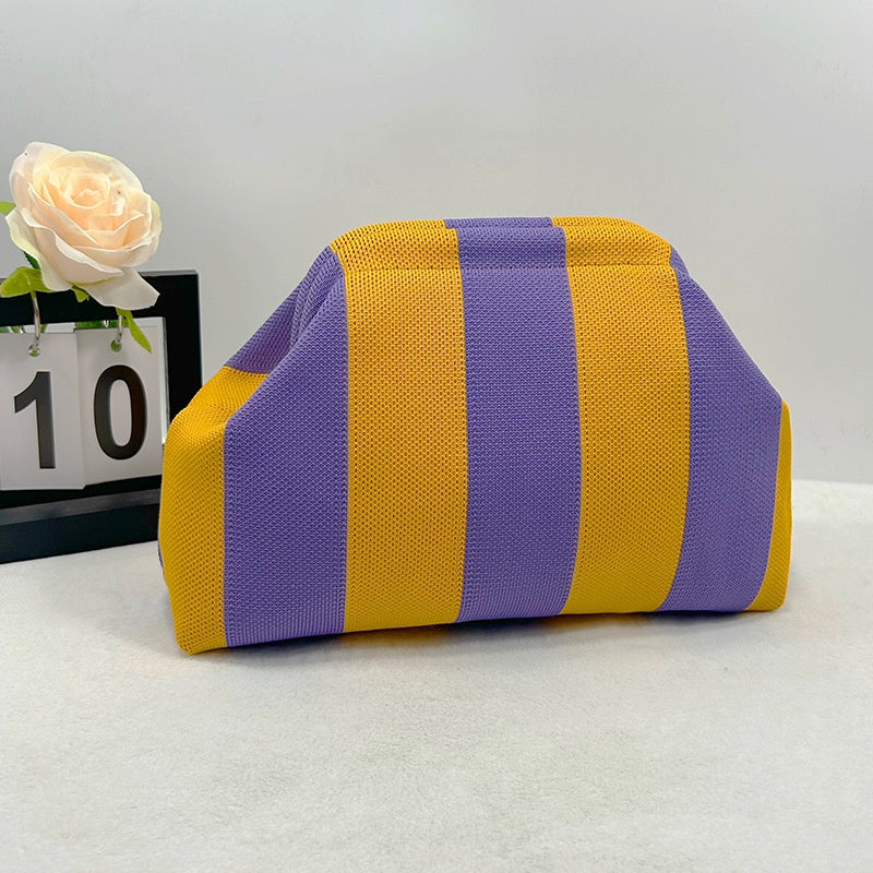 Clutch rayé de sac tricoté pour femmes