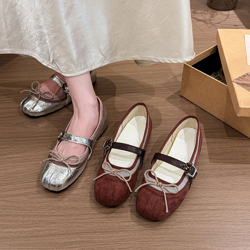 Bloc de couleur des femmes Basse coupe Mary Jane Flats