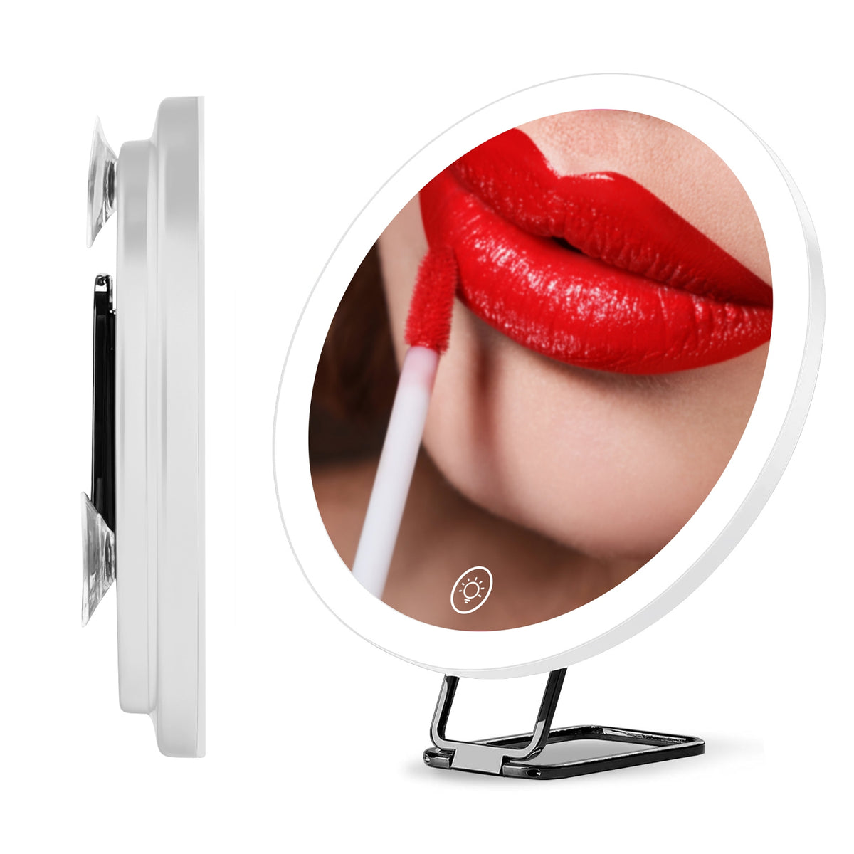 White-Black Options -- Miroir grossissant 1Pc 30X avec lumière pour cadeau 3 couleurs Dimmable Bri